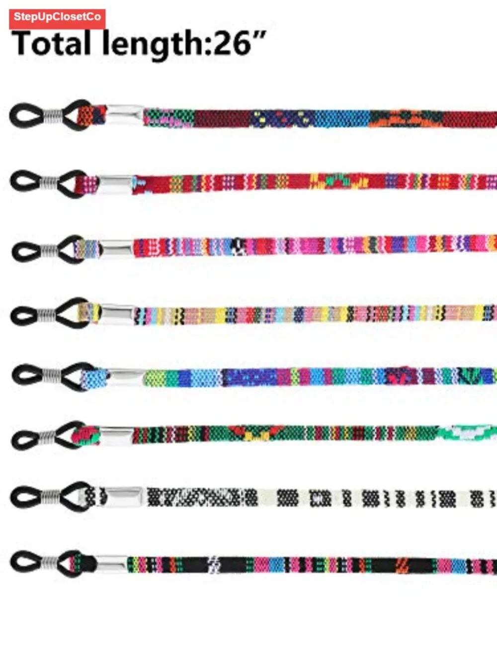 8 Pack Adjustable Silicone Eyeglass Holder Strap Chain for Women
